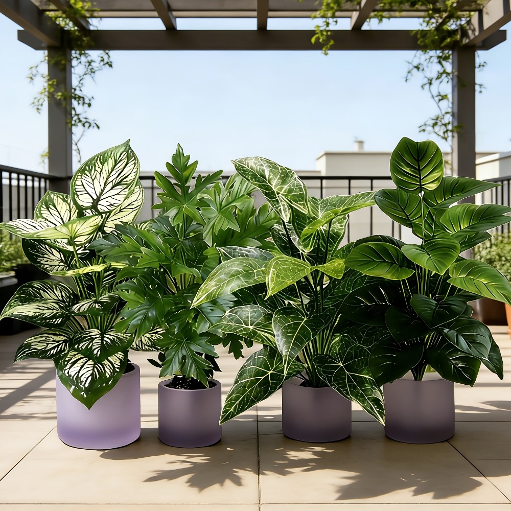 Monstera Adansonii - Набор из 4 искусственных растений: 48